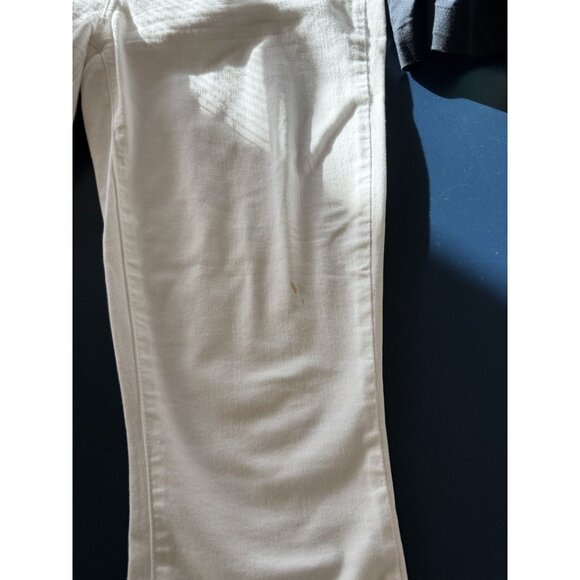 Paige Verdugo Crop White Jeans Raw Hem Cotton Blend Stretch Denim Size 32 - Picture 5 of 7